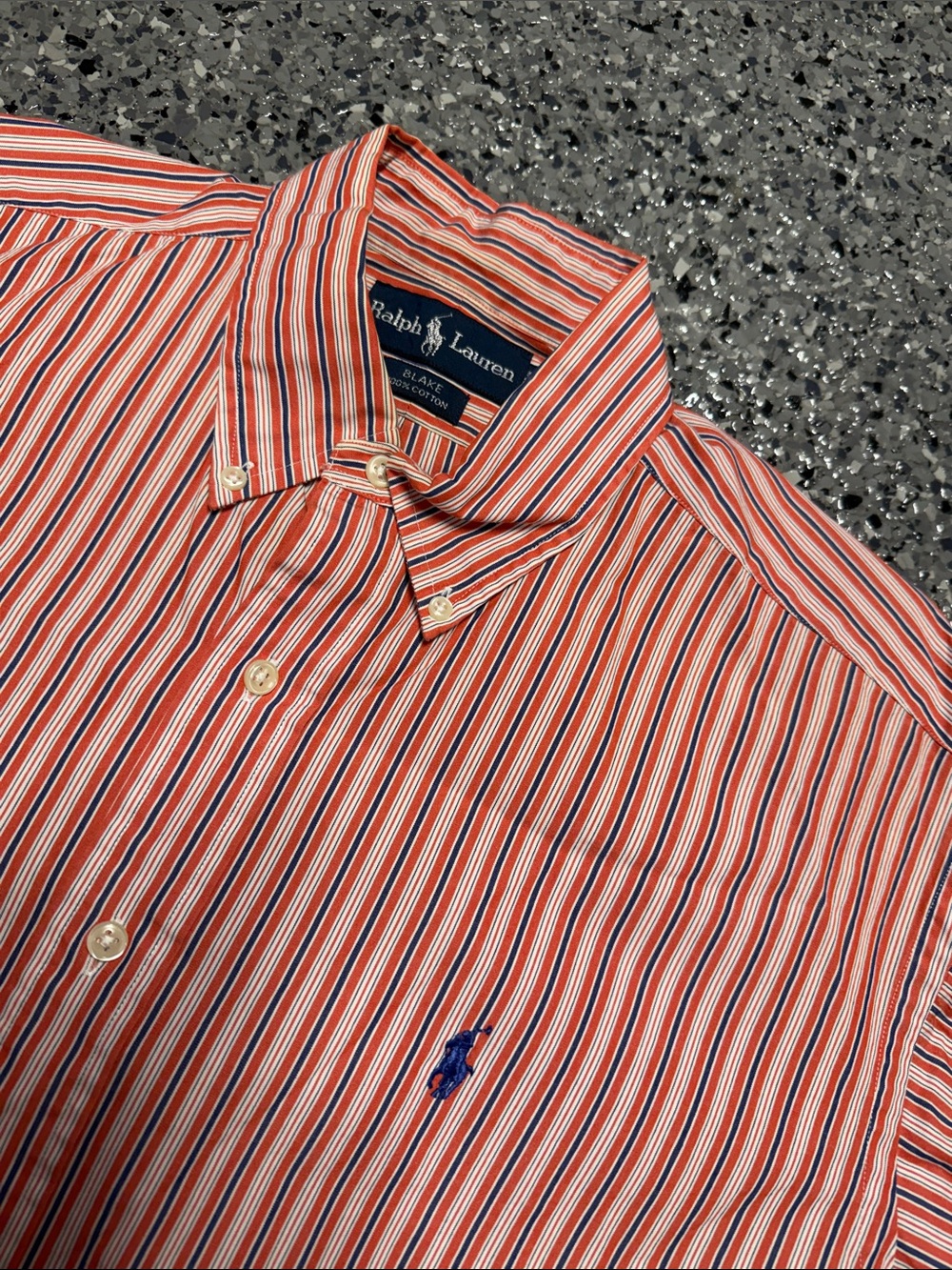Ralph Lauren Blake Men’s Striped Button-Down Shirt - Red/White/Blue Medium